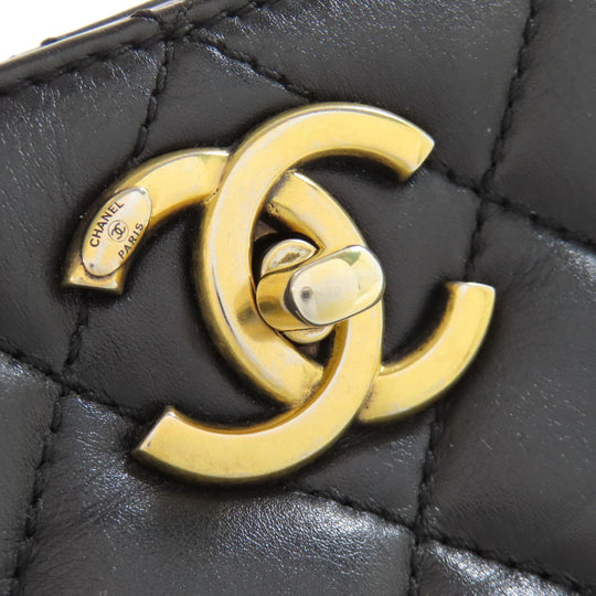 CHANEL Shoulder Bag lambskin black Chain Bag Matelasse Gold Metal Women Used Authentic
