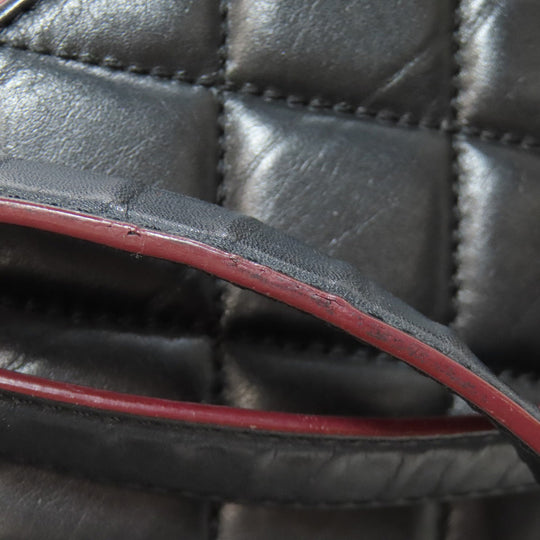 CHANEL Shoulder Bag lambskin black Chain Bag Matelasse Gold Metal Women Used Authentic