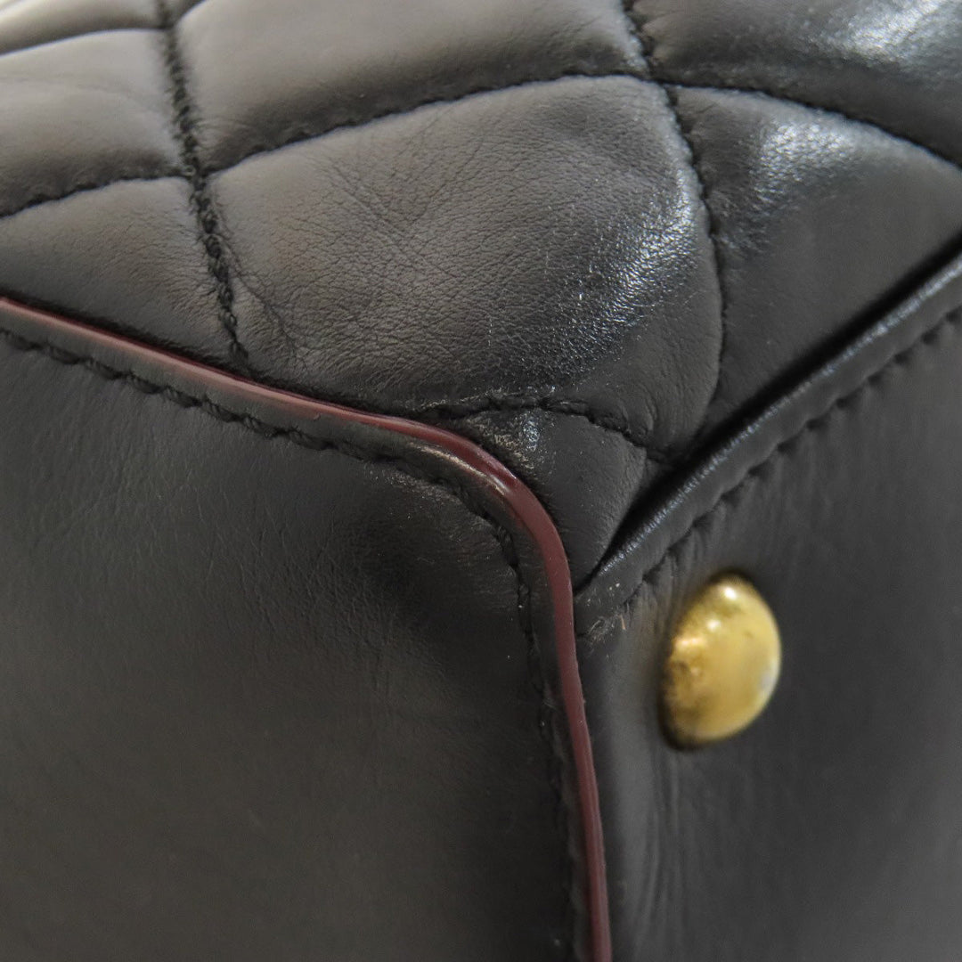 CHANEL Shoulder Bag lambskin black Chain Bag Matelasse Gold Metal Women Used Authentic