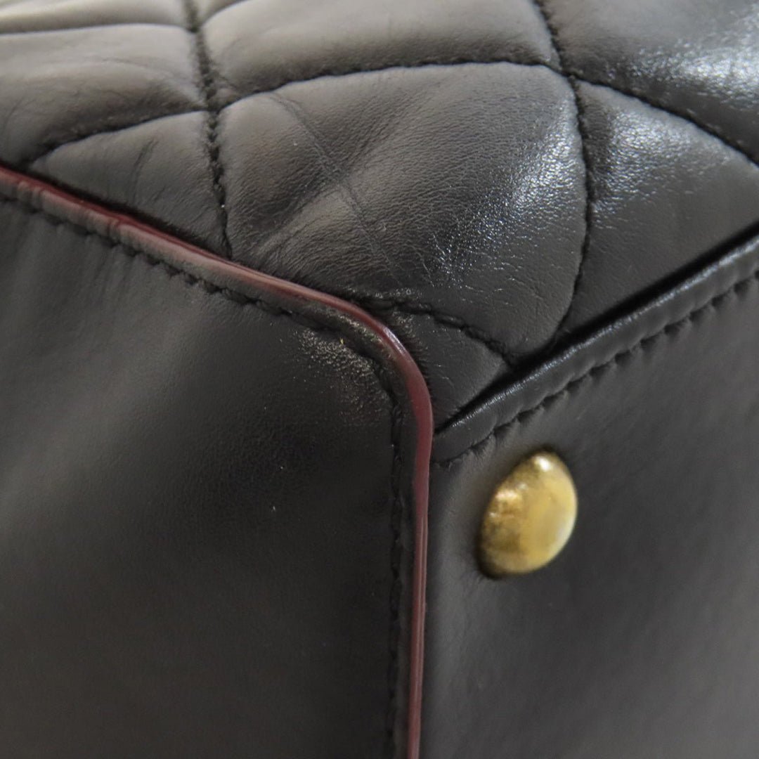 CHANEL Shoulder Bag lambskin black Chain Bag Matelasse Gold Metal Women Used Authentic