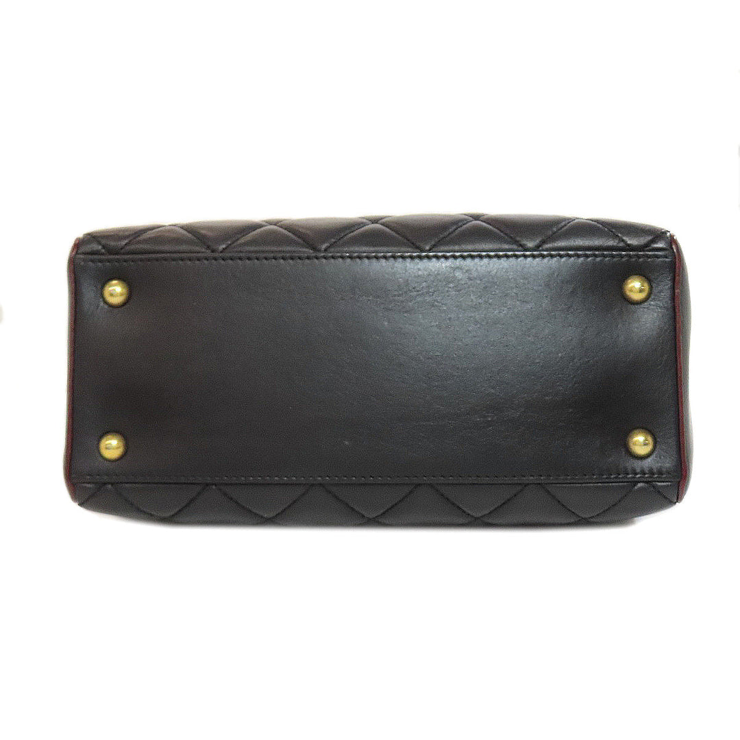 CHANEL Shoulder Bag lambskin black Chain Bag Matelasse Gold Metal Women Used Authentic