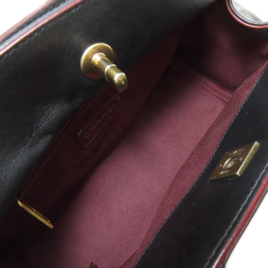 CHANEL Shoulder Bag lambskin black Chain Bag Matelasse Gold Metal Women Used Authentic