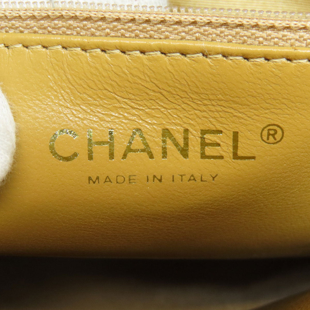 CHANEL Tote Bag Grained Calfskin Skin beige Replica Tote Gold Metal Women Used Authentic