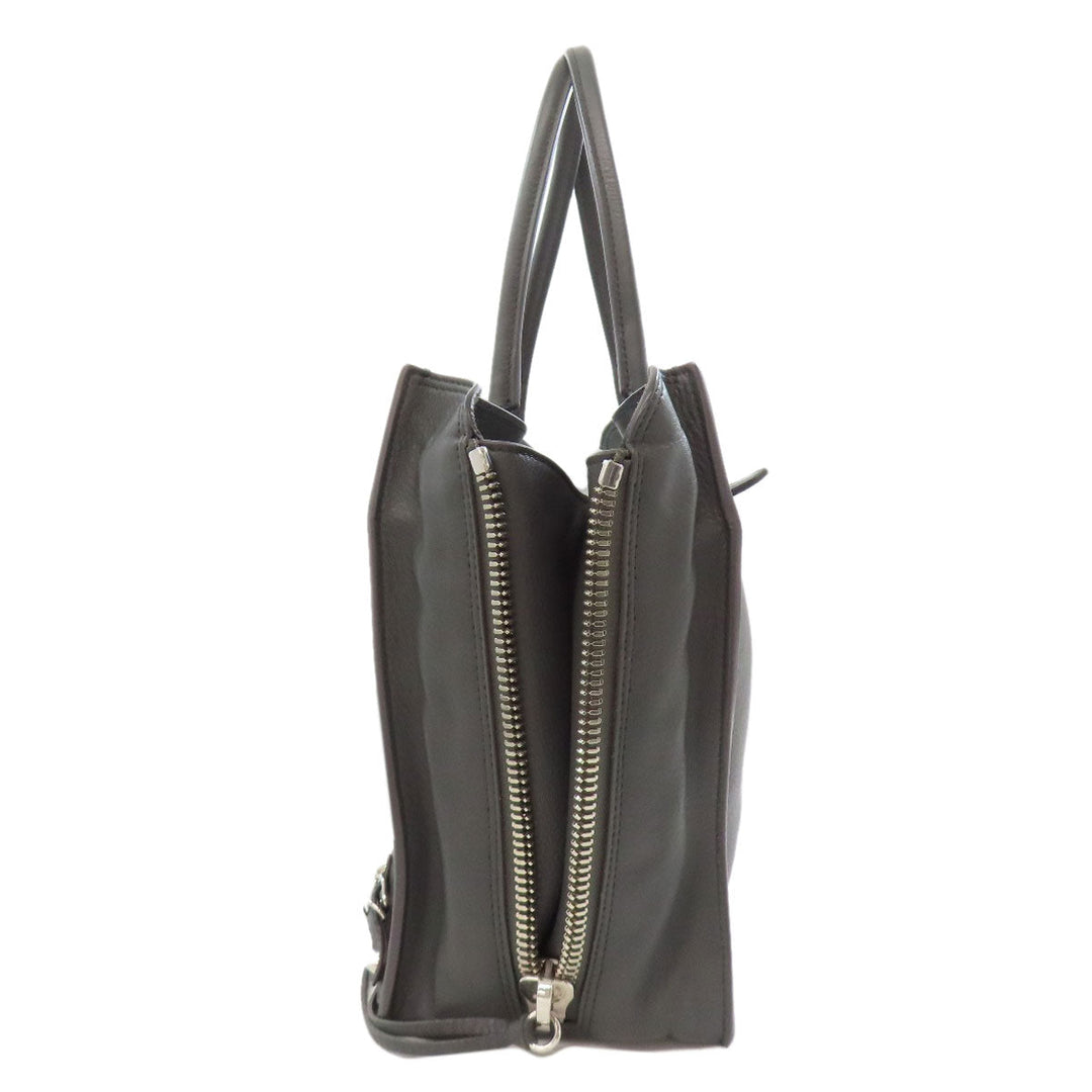 BALENCIAGA Tote Bag 432596 Calfskin gray Paper B4 Zip Around 2WAY Women Used Authentic