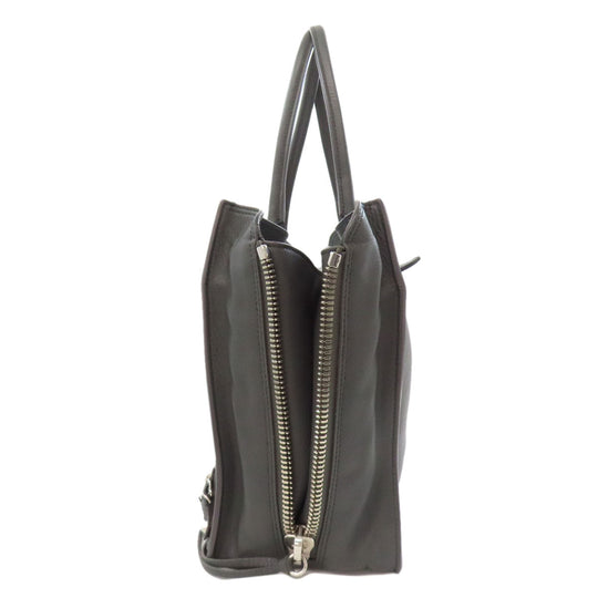 BALENCIAGA Tote Bag 432596 Calfskin gray Paper B4 Zip Around 2WAY Women Used Authentic