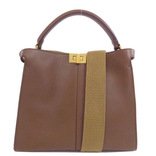 FENDI Handbag leather Brown Peekaboo 2WAY