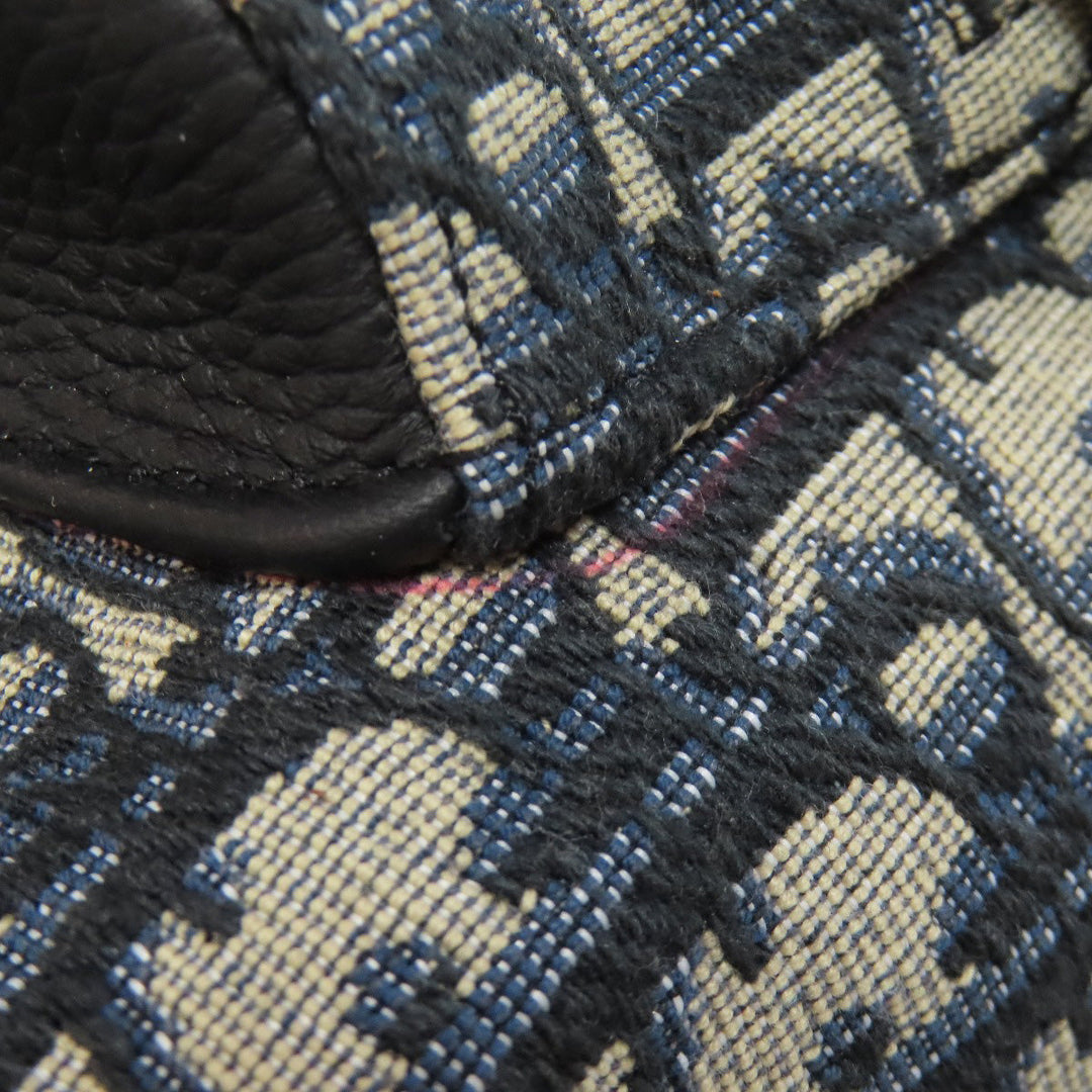 Christian Dior Backpack canvas blue Trotter Pattern Women Used Authentic
