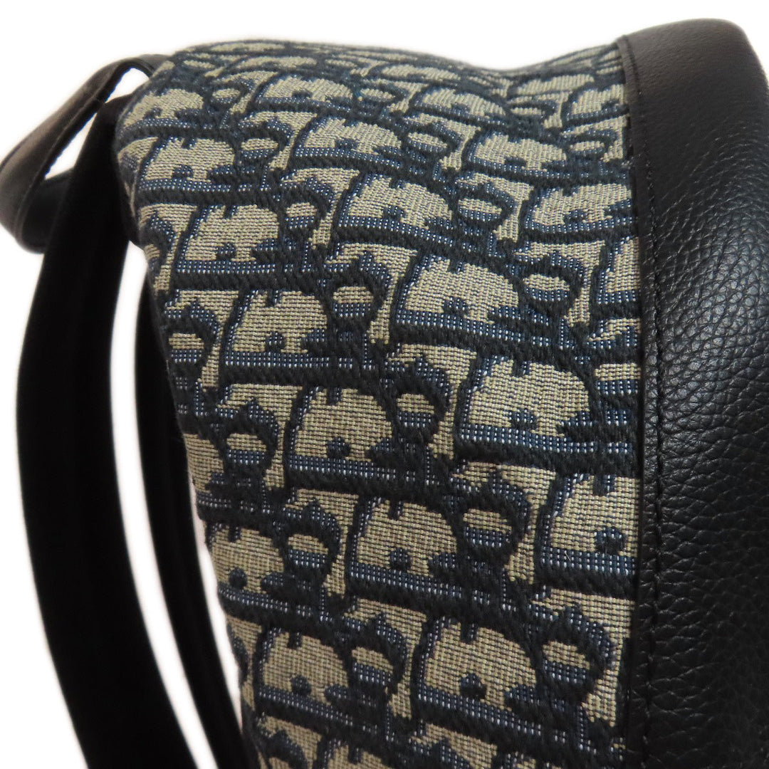 Christian Dior Backpack canvas blue Trotter Pattern Women Used Authentic