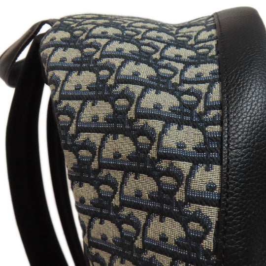 Christian Dior Backpack canvas blue Trotter Pattern Women Used Authentic