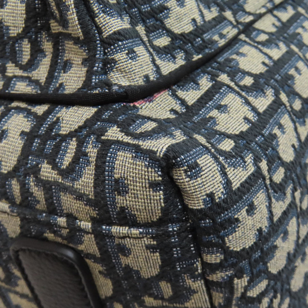 Christian Dior Backpack canvas blue Trotter Pattern Women Used Authentic