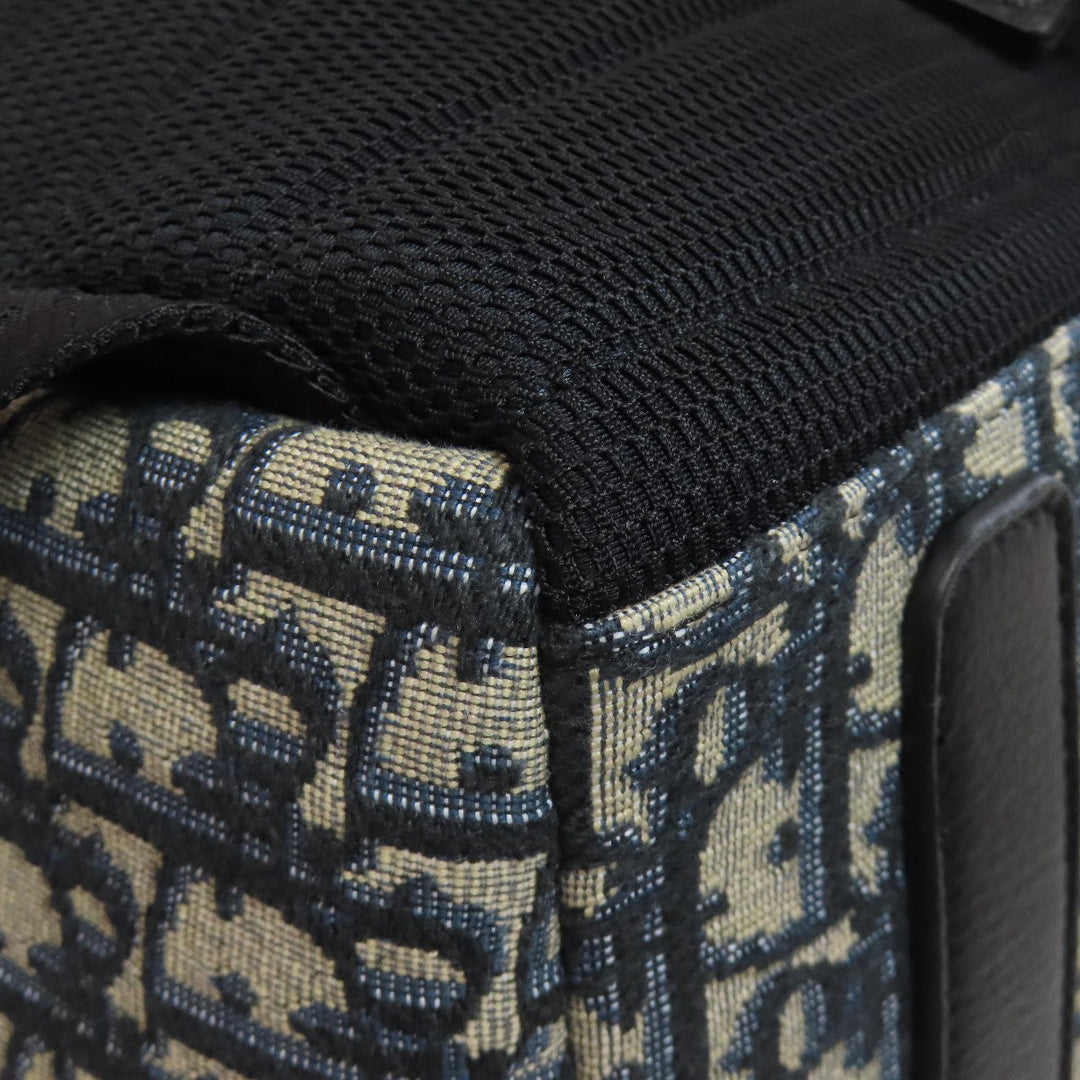 Christian Dior Backpack canvas blue Trotter Pattern Women Used Authentic