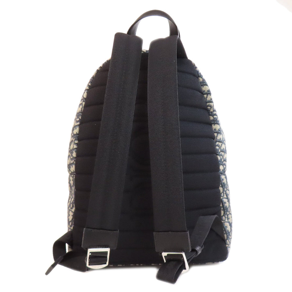 Christian Dior Backpack canvas blue Trotter Pattern Women Used Authentic