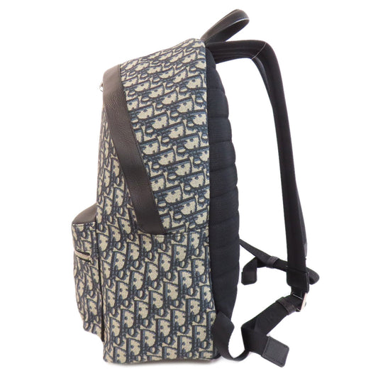 Christian Dior Backpack canvas blue Trotter Pattern Women Used Authentic
