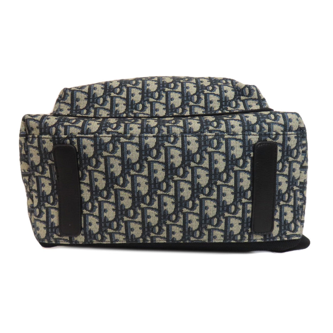 Christian Dior Backpack canvas blue Trotter Pattern Women Used Authentic
