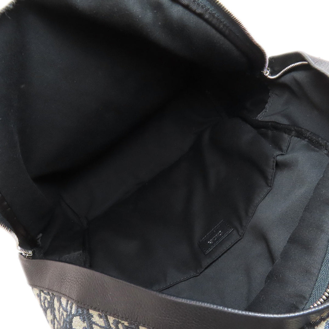 Christian Dior Backpack canvas blue Trotter Pattern Women Used Authentic