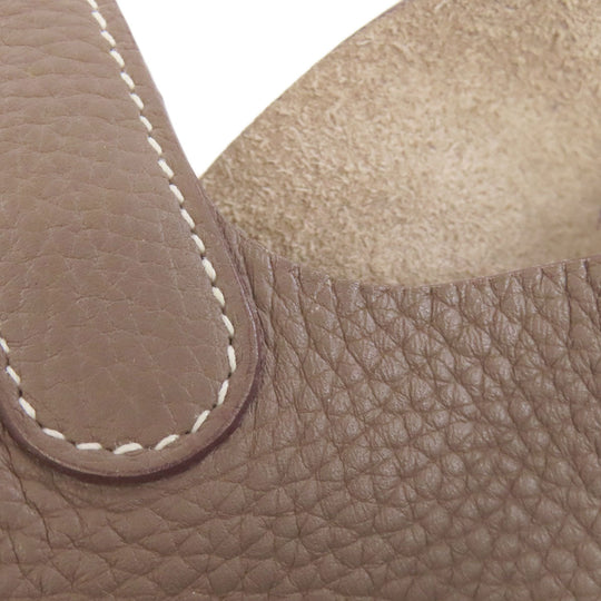 HERMES Handbag Taurillon Clemence beige Picotin Lock PM Etoupe SilverMetal Women Used Authentic