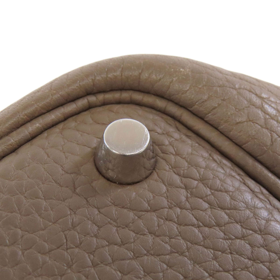 HERMES Handbag Taurillon Clemence beige Picotin Lock PM Etoupe SilverMetal Women Used Authentic