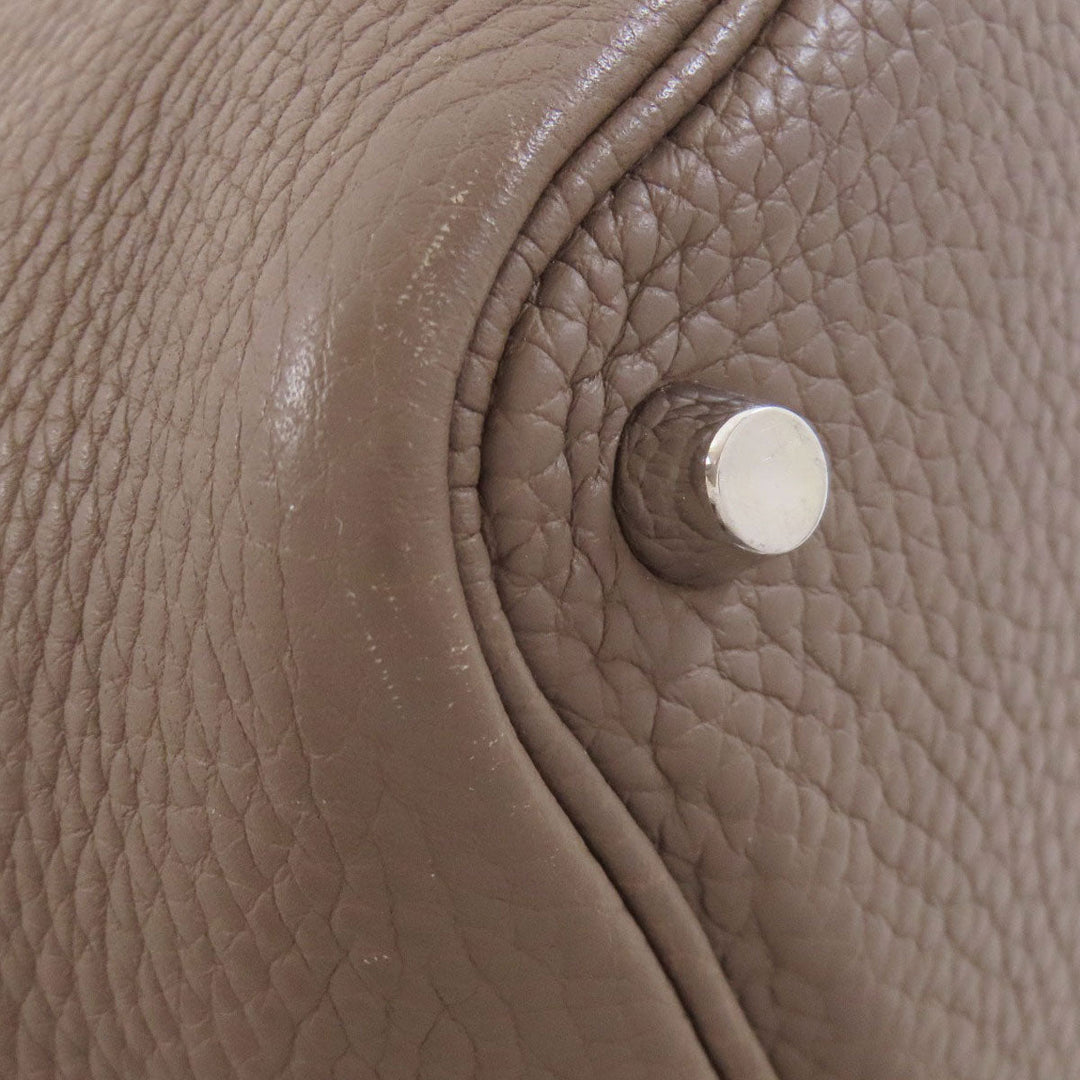 HERMES Handbag Taurillon Clemence beige Picotin Lock PM Etoupe SilverMetal Women Used Authentic