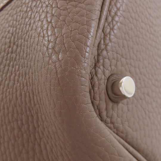 HERMES Handbag Taurillon Clemence beige Picotin Lock PM Etoupe SilverMetal Women Used Authentic