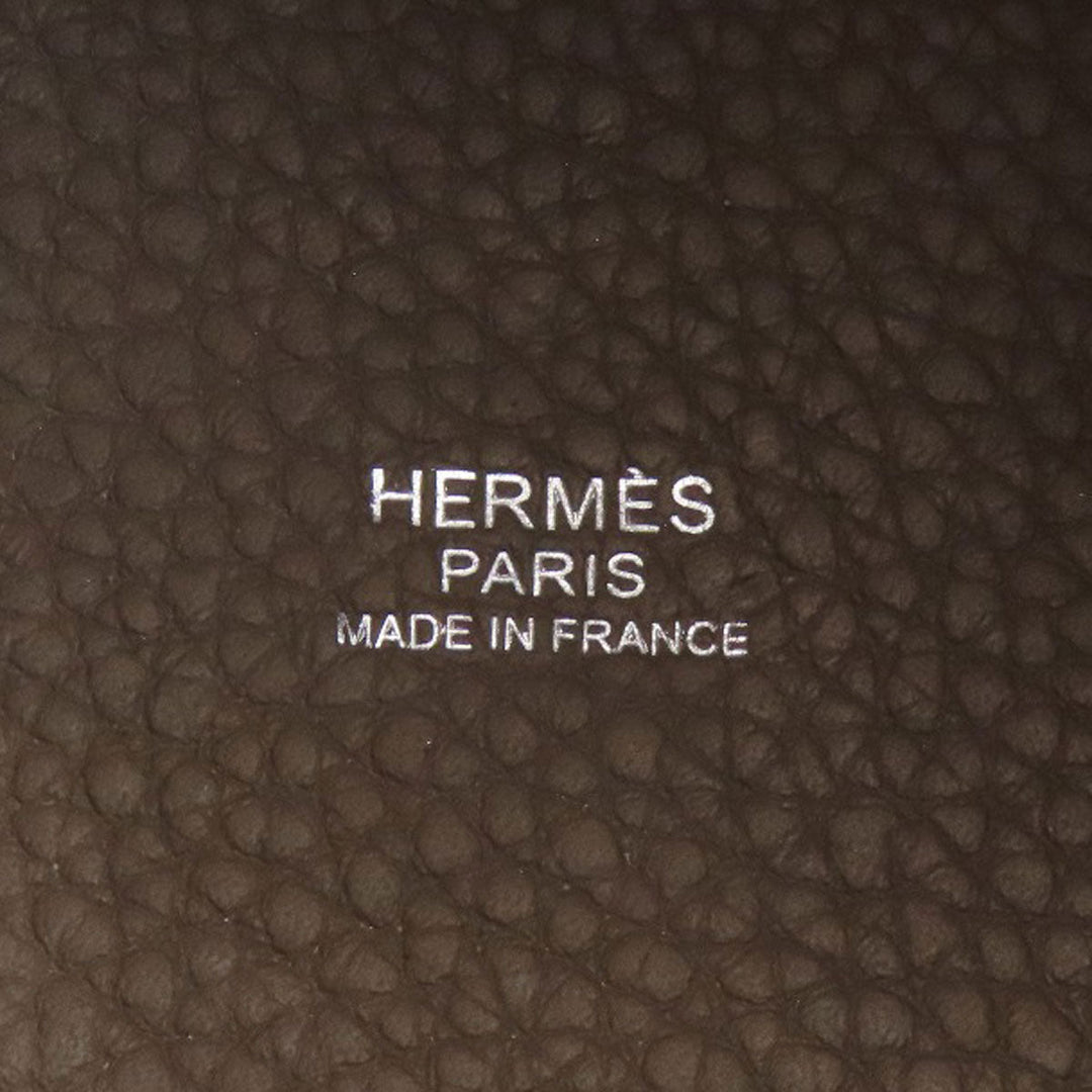 HERMES Handbag Taurillon Clemence beige Picotin Lock PM Etoupe SilverMetal Women Used Authentic