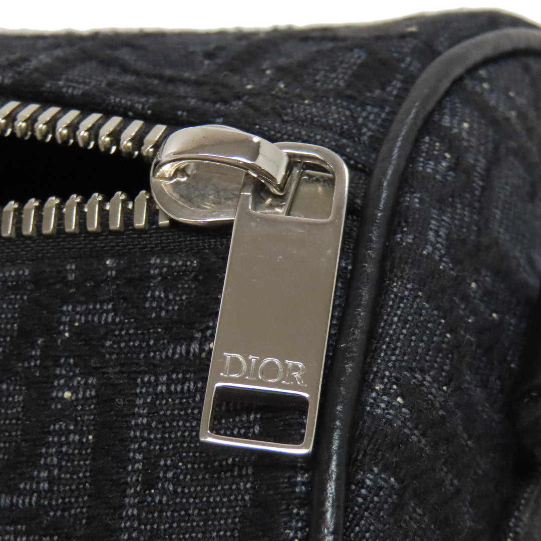 Christian Dior Shoulder Bag canvas black Oblique Women Used Authentic