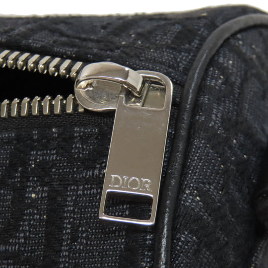 Christian Dior Shoulder Bag canvas black Oblique Women Used Authentic