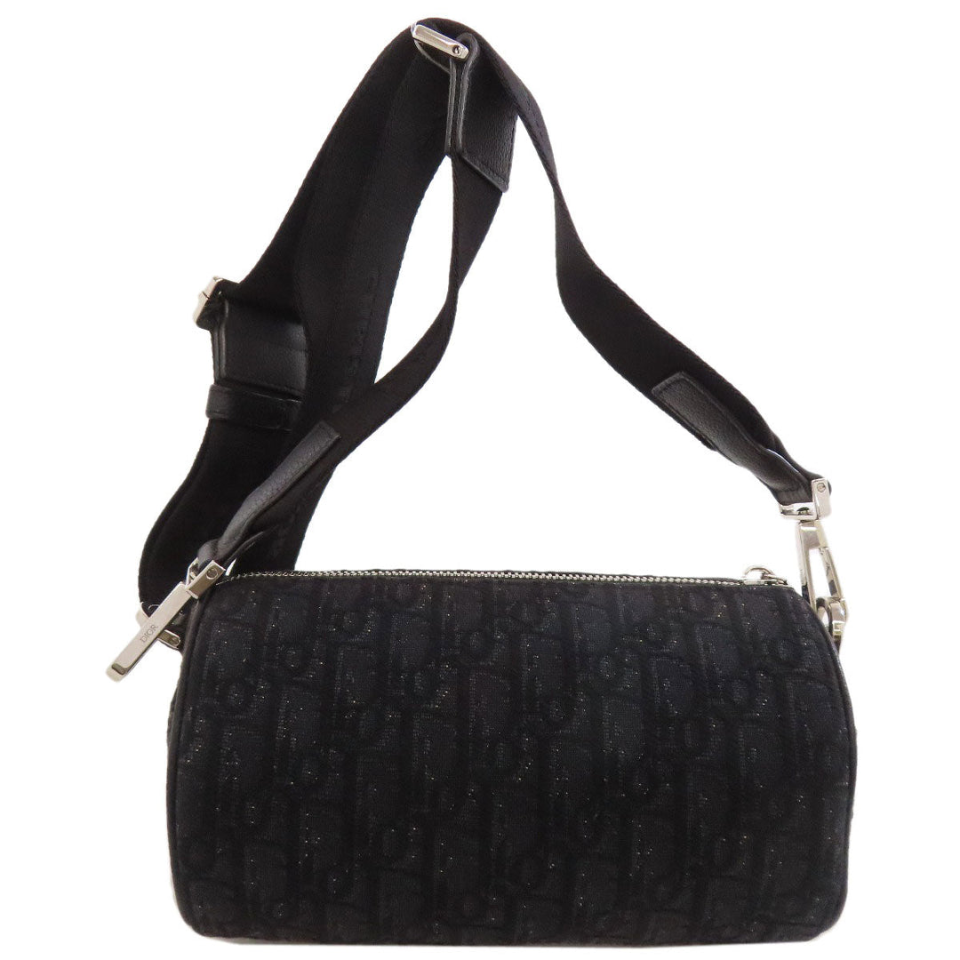 Christian Dior Shoulder Bag canvas black Oblique Women Used Authentic