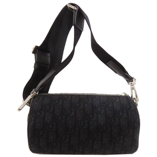 Christian Dior Shoulder Bag canvas black Oblique Women Used Authentic