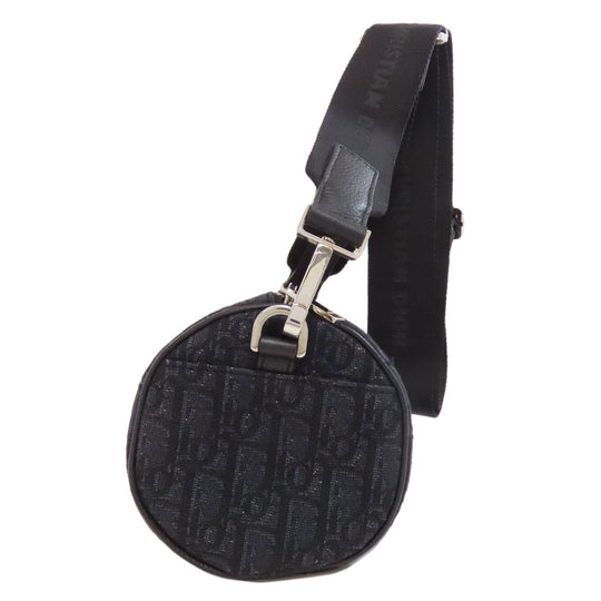 Christian Dior Shoulder Bag canvas black Oblique Women Used Authentic