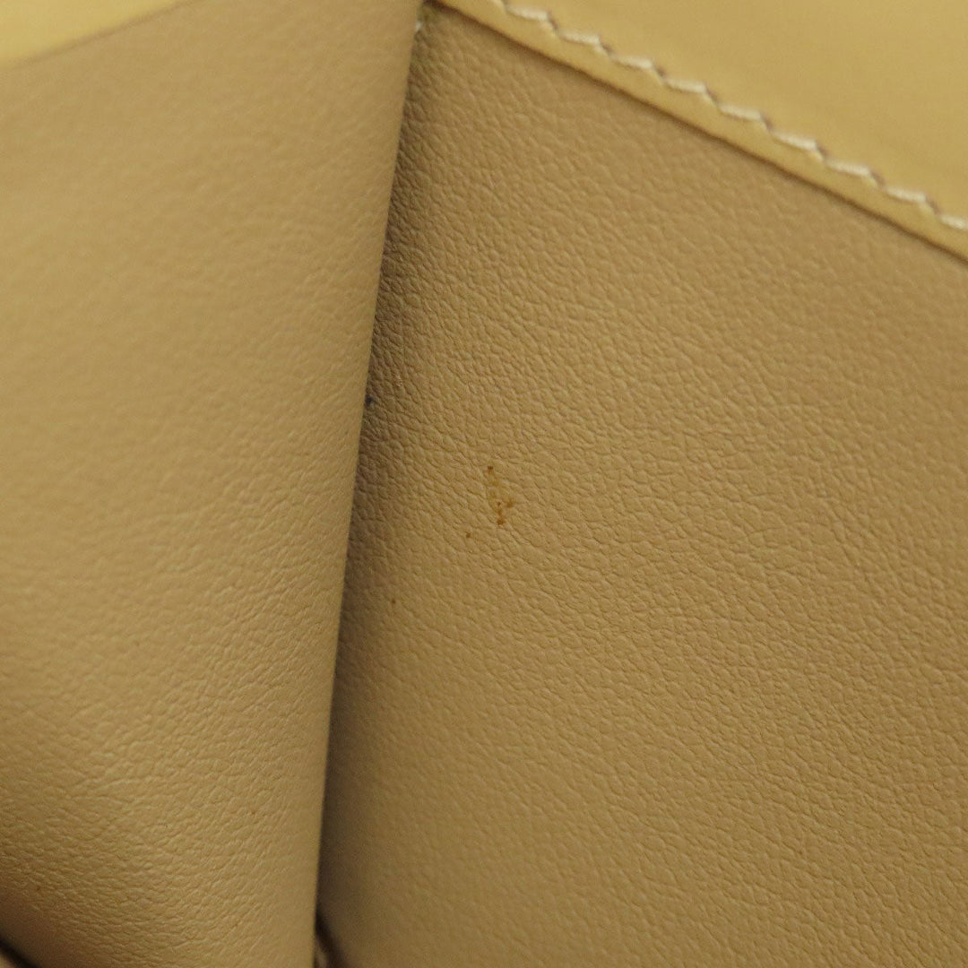 CELINE Long Wallet Purse leather beige logo Women Used Authentic