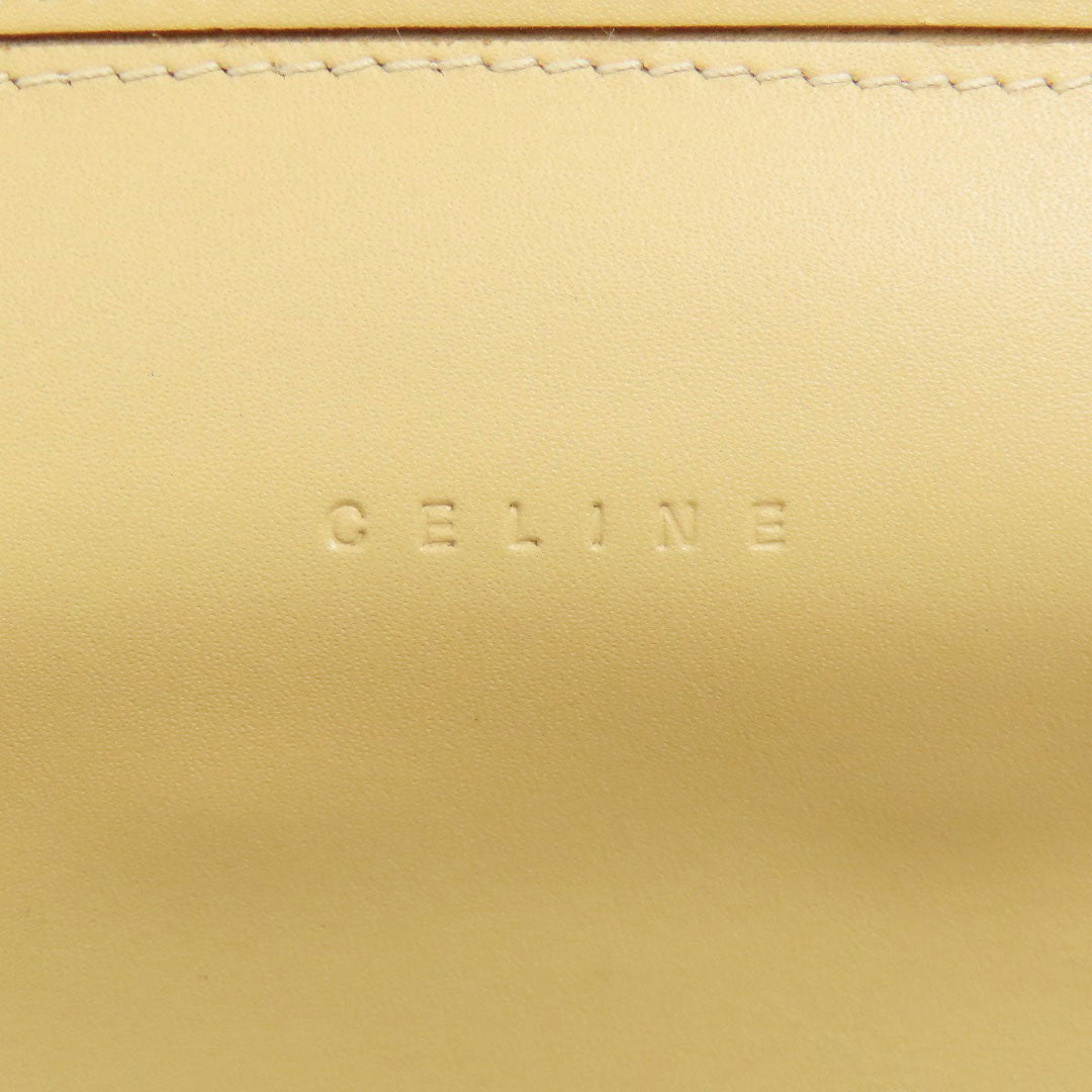 CELINE Long Wallet Purse leather beige logo Women Used Authentic
