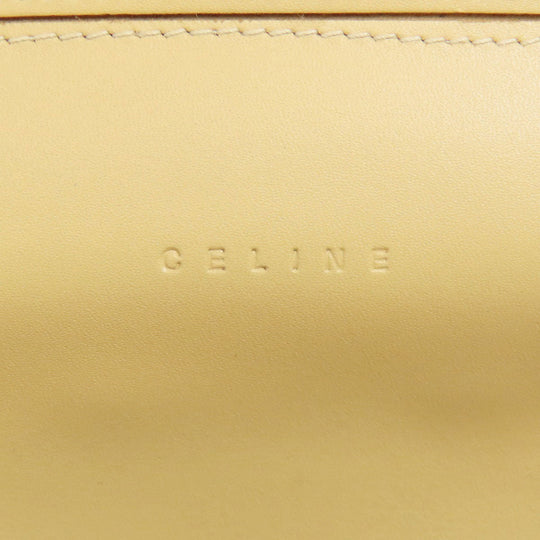 CELINE Long Wallet Purse leather beige logo Women Used Authentic