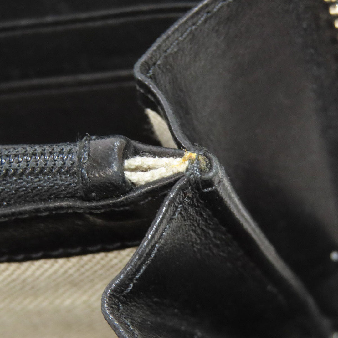 JIMMY CHOO Bifold Wallet leather black Studs star motif Women Used Authentic