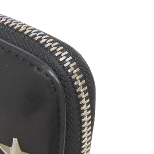 JIMMY CHOO Bifold Wallet leather black Studs star motif Women Used Authentic