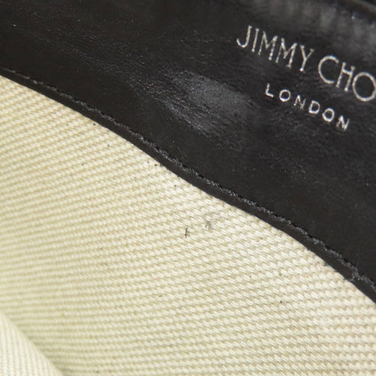 JIMMY CHOO Bifold Wallet leather black Studs star motif Women Used Authentic