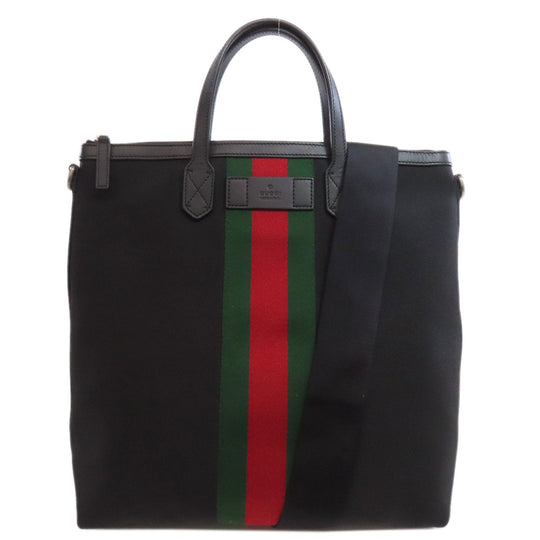 GUCCI Handbag 619751 Nylon black Outlet Sherry Line 2WAY Women Used Authentic