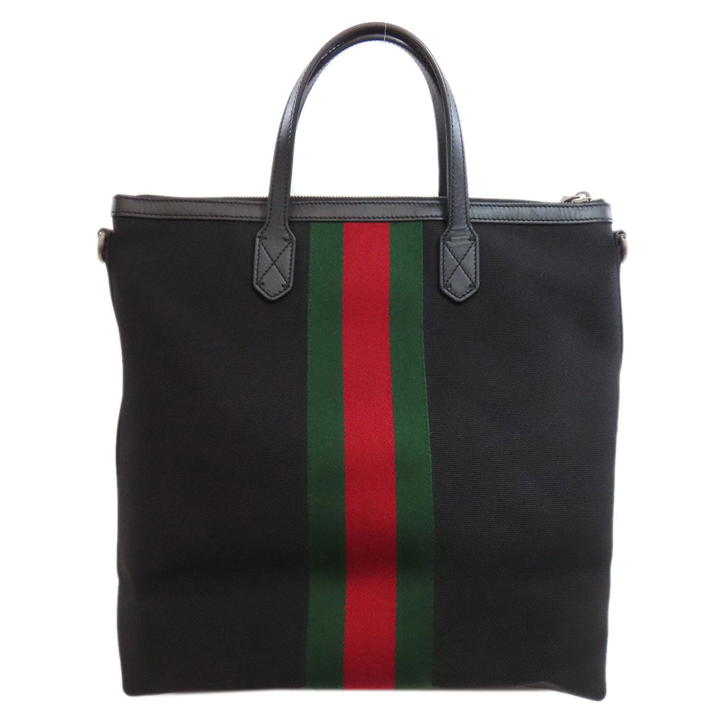 GUCCI Handbag 619751 Nylon black Outlet Sherry Line 2WAY Women Used Authentic