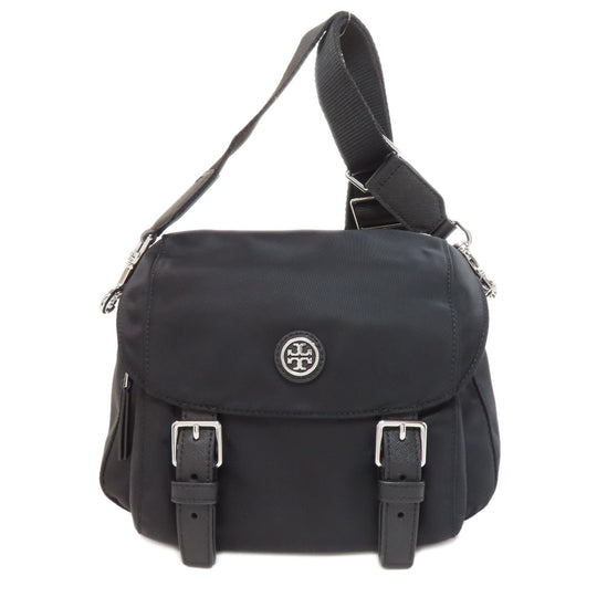 Tory Burch Shoulder Bag Nylon black logo Women Used Authentic