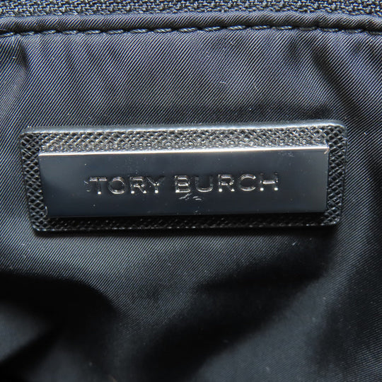 Tory Burch Shoulder Bag Nylon black logo Women Used Authentic