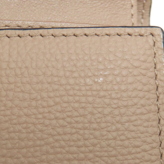 LOEWE Bifold Wallet Calfskin Brown Anagram Compact Wallet