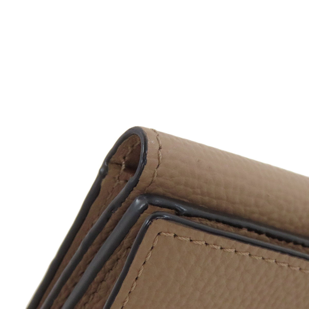 LOEWE Bifold Wallet Calfskin Brown Anagram Compact Wallet
