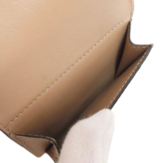 LOEWE Bifold Wallet Calfskin Brown Anagram Compact Wallet