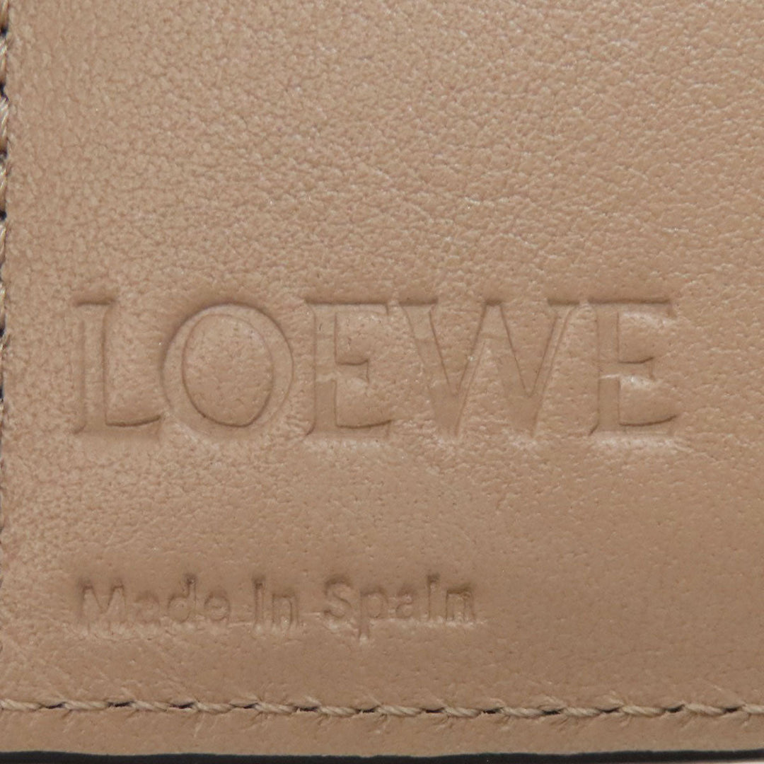 LOEWE Bifold Wallet Calfskin Brown Anagram Compact Wallet