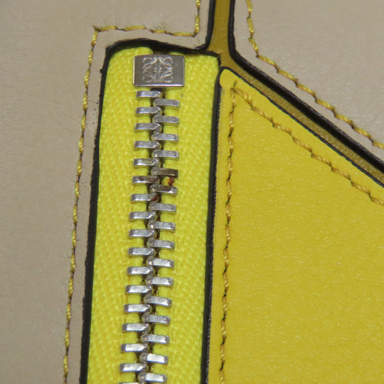 LOEWE Long Wallet Purse Calfskin yellow puzzle Women Used Authentic