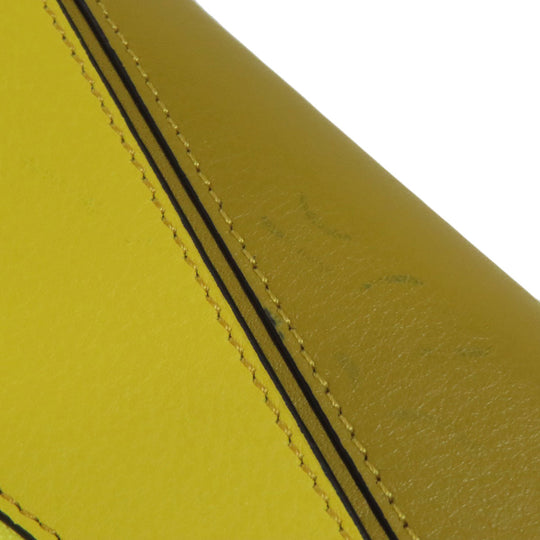 LOEWE Long Wallet Purse Calfskin yellow puzzle Women Used Authentic