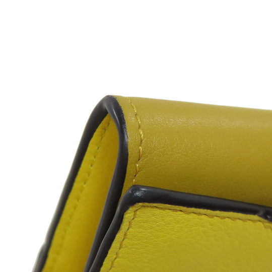LOEWE Long Wallet Purse Calfskin yellow puzzle Women Used Authentic
