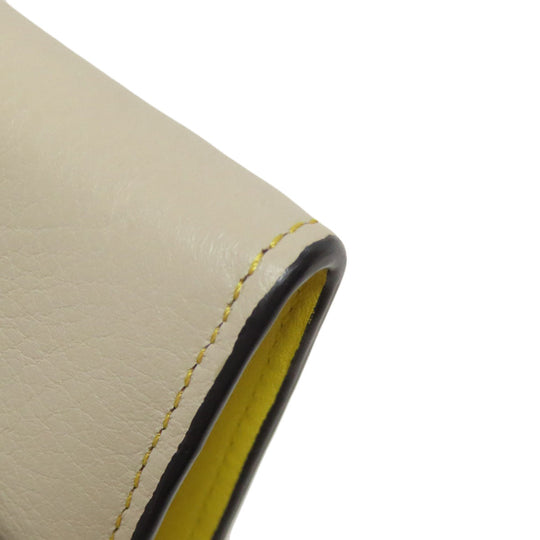 LOEWE Long Wallet Purse Calfskin yellow puzzle Women Used Authentic