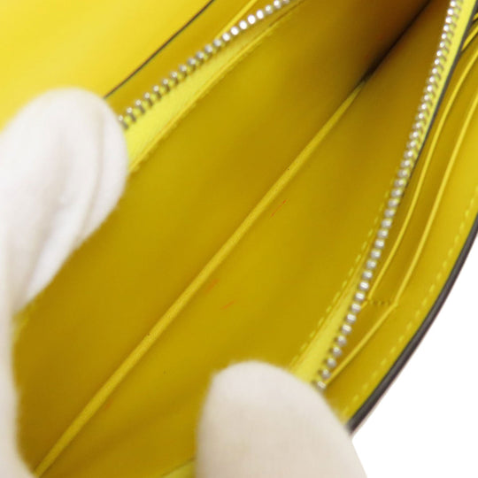 LOEWE Long Wallet Purse Calfskin yellow puzzle Women Used Authentic