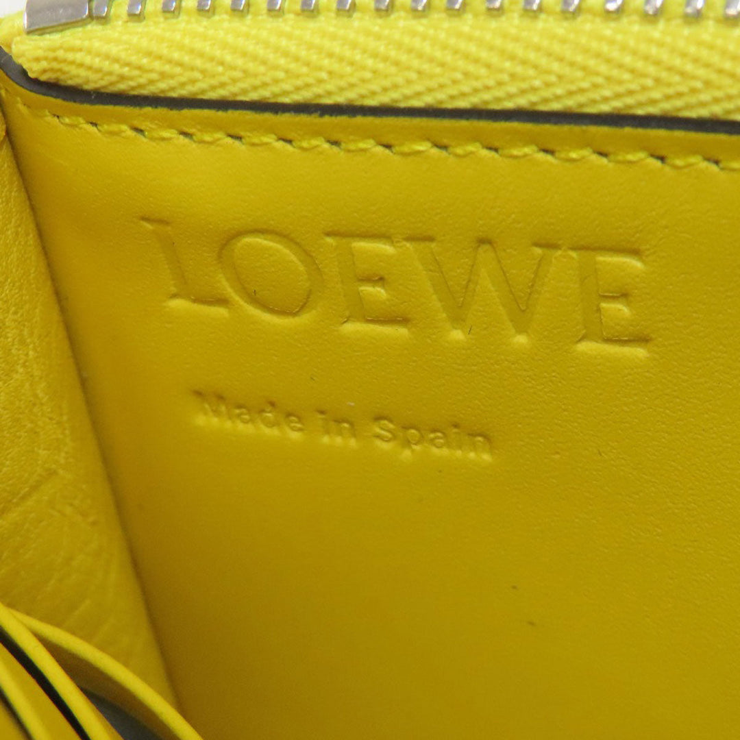 LOEWE Long Wallet Purse Calfskin yellow puzzle Women Used Authentic