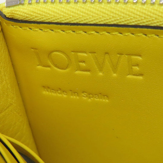 LOEWE Long Wallet Purse Calfskin yellow puzzle Women Used Authentic
